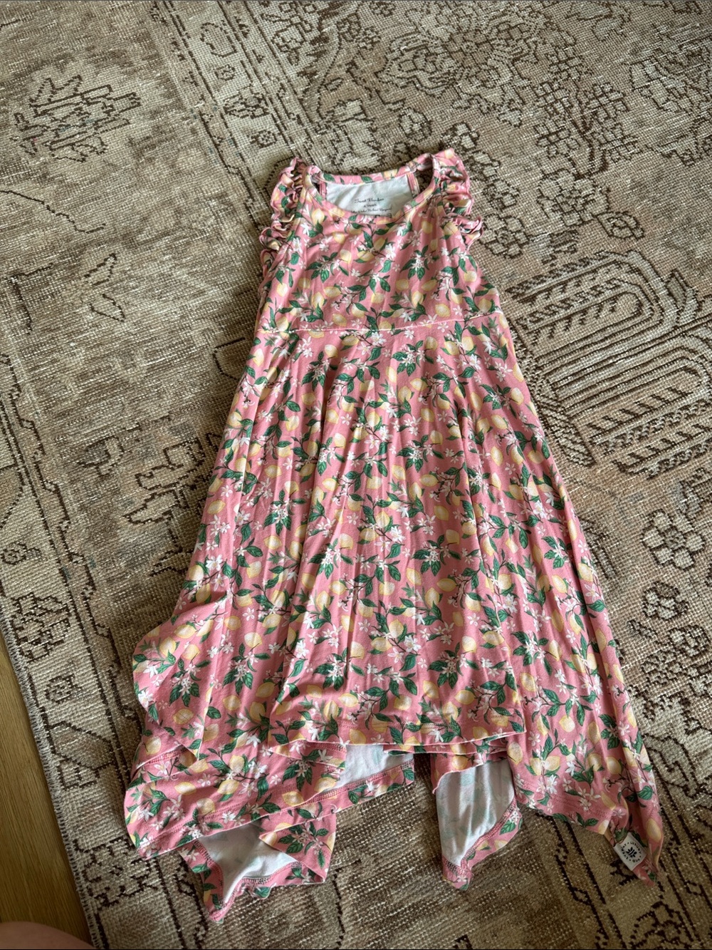 Sweet Bamboo Girls Pink Floral Sleeveless Dress, Size 4